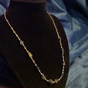 Silver beads with labradorite stones